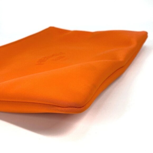 HERMES Neoban Flat Pouch GM clutch bag bag Pouch polyamide Orange - Picture 5 of 11